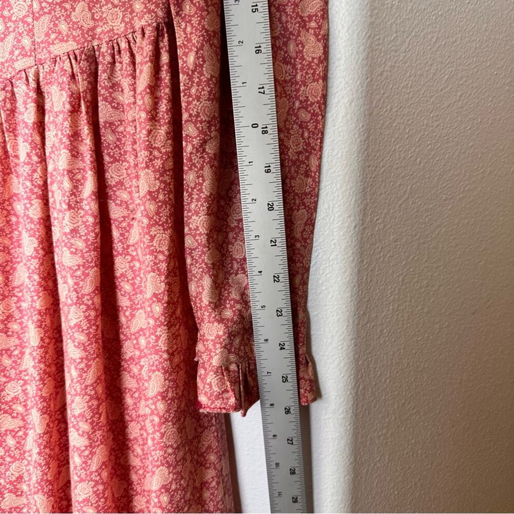 Vintage Priscilla Cottage Core Prairie Dress Pink Cottagecore Boho 1970s - Picture 10 of 11